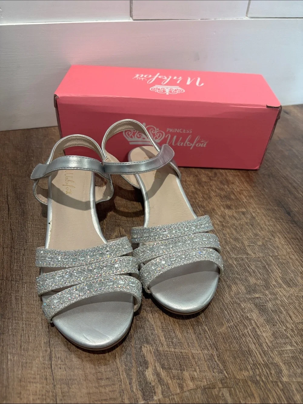 Silver Glitter Dress Sandals for Kids